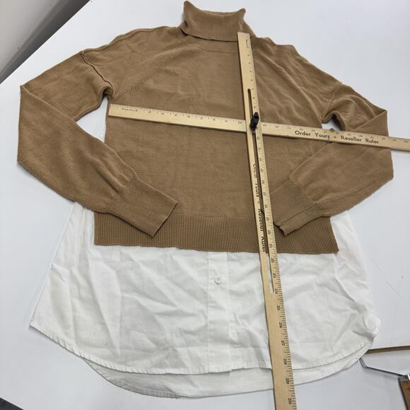 KF/Kaufman Franco Sweater Womens Medium Turtleneck Mixed Media‎ Layered Pullover - Picture 6 of 9